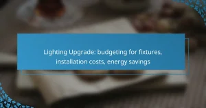 Lighting Upgrade: budgeting for fixtures, installation costs, energy savings