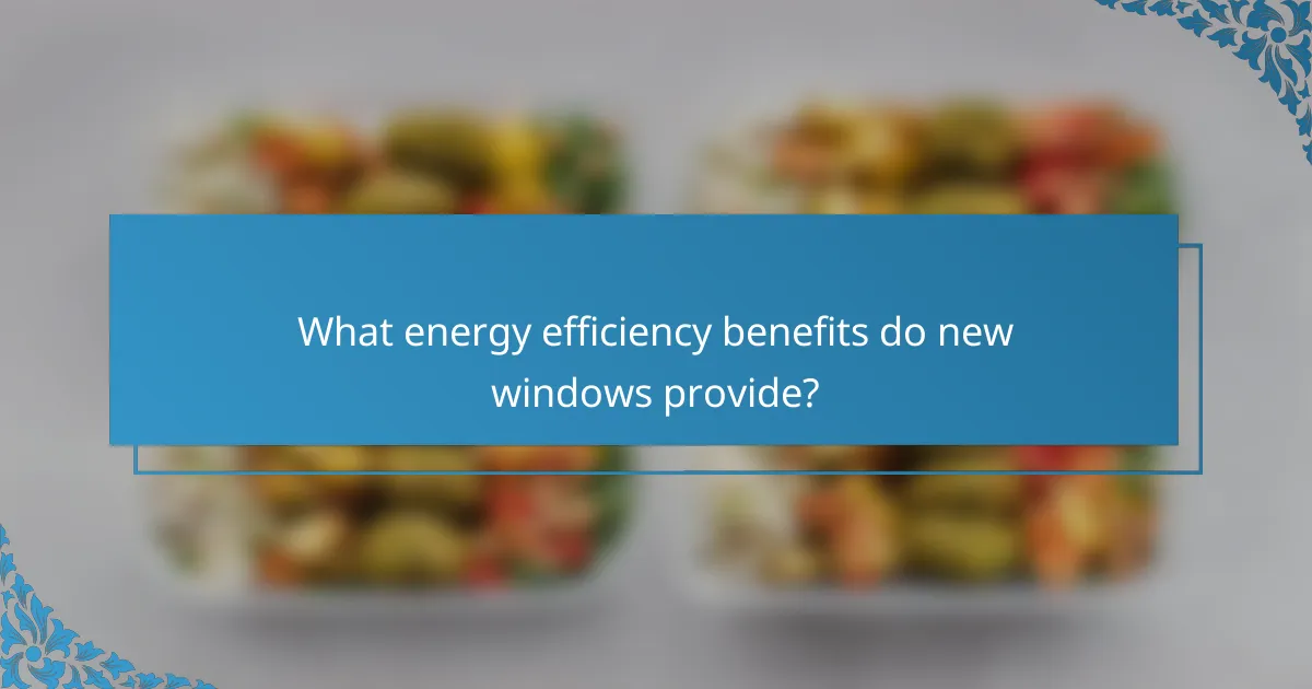 What energy efficiency benefits do new windows provide?